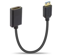 Duttek Câble d'extension mini HDMI vers HDMI 2.1,0.3 m,HDMI 2.1 ultra haut débit,48 Gbit/s,Prend en charge 8K @ 60 Hz,4K @ 120 Hz, caméscope, carte graphique (droit)