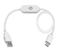Duttek Câble d'extension USB vers USB C de 1 m, USB mâle vers commutateur de type C, cordon d'alimentation avec variateur tactile, prend en charge la charge d'alimentation (blanc)