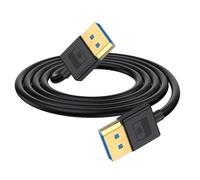 Duttek Câble Displayport 1.4, Câble Displayport en Silicone 1.4, Câble DP Mâle à Mâle 8K/60Hz, 4K/240Hz pour Ordinateur, DVD, Box TV HD, Console de Jeu, Équipement TV- 1.8M