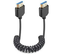 Duttek Câble en spirale HDMI vers HDMI 2.1 de 1,2M, Câble HDMI 2.1 48Gbps 8K@60Hz 4K@120Hz, Câble HDMI 8K compatible caméra, caméscope, TV, PS4 PS5, moniteur, PC