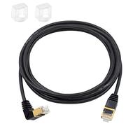 Duttek Câble Ethernet Cat8, 40Gbps 2000Mhz, Rallonge RJ45 à Down Angle avec Connecteurs RJ45 plaqués Or, Compatible avec Ordinateur Portable, Switch, Bureau, 2M