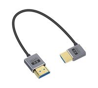 Duttek Câble HDMI 8K 90 degrés, câble HDMI mâle vers mâle à angle gauche, cordon HDMI ultra fin 48 Gbit/s OD2,5 mm, prend en charge 8K @ 60 Hz, 4K @ 240 Hz, HDR dynamique, eARC, pour GH5S, PS5, Xbox
