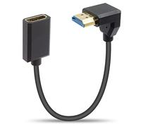 Duttek Câble HDMI 8K à 90 degrés, câble HDMI 2.1 de 48 Gbit/s, extrêmement fin, câble d'extension HDMI femelle vers mâle, pour Nintendo Switch, PS5, Roku TV Stick, lecteur Blu-ray, etc