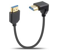 Duttek Câble HDMI court 8K 30 cm, 90 degrés HDMI mâle vers mâle, câble court HDMI 2.1 à angle vers le bas, câble adaptateur HDMI 2.1 compatible 8K @ 60 Hz, pour appareil photo, PS5, Xbox Series X/S,