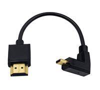 Duttek Câble HDMI vers micro HDMI, extrêmement fin et flexible, câble micro HDMI mâle vers HDMI mâle, prise en charge 1080p, 4K, 3D (coudé vers le haut 15 cm)