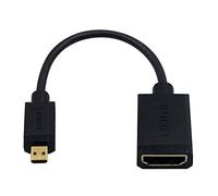 Duttek Câble micro HDMI vers HDMI standard, câble micro HDMI vers HDMI mâle vers femelle compatible 1080p 3D 4K pour GoPro Hero, caméra d'action/caméra, Raspberry Pi 4 et ainsi de suite 15 cm