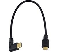Duttek Câble Micro USB vers USB C, 90 degrés USB C vers Micro USB Câble, Court Type C pour MacBook Pro et appareils Android (25 cm)