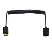 Duttek Câble Mini HDMI vers HDMI Câble spiralé HDMI vers Mini HDMI Mini HDMI mâle vers HDMI Femelle Prend en Charge 1080p Full HD, 3D 1,8 m