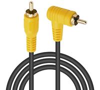 Duttek Câble RCA 1.5M - Câble audio Mâle vers RCA à angle droit, connecteurs plaqués or pour home cinéma, subwoofer, HDTV, système stéréo domestique et DVD ou autres équipements de connexion audio