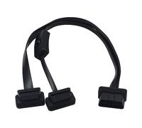 Duttek Câble répartiteur OBD II (avec interrupteur), OBD2 16 broches mâle vers femelle Câble plat de diagnostic Y pour tous les équipements OBD II 45 cm