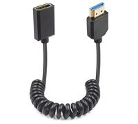Duttek Câble spiralé HDMI vers HDMI 2.1 de 1.2 m, câble HDMI extrêmement fin HDMI HDMI 2.1, compatible avec Dolby Vision : Xbox/PS4/PS5/Apple TV, 4K Roku/Fire TV/LG/Samsung (droit)