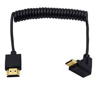 Duttek Câble spiralé mini HDMI vers HDMI standard, mini HDMI vers HDMI, ultra fin, coudé vers le haut HDMI mâle vers mini HDMI mâle, compatible 4K Ultra HD, 1080p, 3D (HDMI 2.0) (1,2 m)