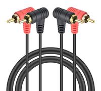 Duttek Câble stéréo caisson de basses, 2RCA à 90 degrés, 1 mètre, mâle-mâle, pour audio, haut-parleurs, home cinéma, surround son, HDTV, TV, studio, Sound Bar