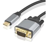Duttek Câble USB C vers VGA de 1,8 m, câble USB Type C vers VGA, câble adaptateur USB C mâle vers VGA mâle, HD 1080P avec connecteur plaqué or, compatible avec téléphone portable, ordinateur