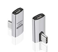Duttek Lot de 2 adaptateurs coudés USB C mâle vers USB C Femelle,Transfert de données 40 Gbit/s, Charge 240 W, Tablette, téléphone et Autres appareils de Type C