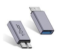 Duttek Lot de 2 adaptateurs de charge de données USB Micro B vers USB A - 10 Gbit/s USB A femelle vers USB 3.0 Micro B mâle - Pour disque dur externe SSD, appareil photo numérique, téléphone