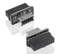 Duttek Lot de 2 adaptateurs de panneau avant USB 3.0 vers USB 3.1 Type-E - USB 3.0 19 broches femelle vers connecteur femelle de type E 3.1 à 20 broches, adaptateur de panneau avant USB vertical pour