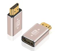 Duttek Lot de 2 adaptateurs d'extension HDMI 8K version 2.1, 48 Gbit/s HDMI mâle vers femelle rétrocompatible avec HDMI 2.0 1080p 4K @ 120 Hz pour HDTV, clé TV, lecteur DVD, jeu PS4