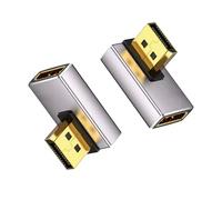 Duttek Lot de 2 adaptateurs DP 8K 90 degrés, 32,4 Gbit/s, Adaptateur DisplayPort mâle vers Femelle à Angle Gauche (8K/60 Hz, 4K/144 Hz) pour PC, Ordinateur