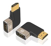 Duttek Lot de 2 adaptateurs HDMI à angle droit mâle vers femelle version 2.1, 8K HDMI 90 degrés, adaptateur HDMI haute vitesse 48 Gbit/s prend en charge la transmission audio et vidéo 8K pour TV, Roku, Fire Stick