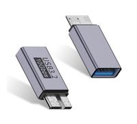 Duttek Lot de 2 adaptateurs USB A vers Micro B 10 Gbit/s, USB-C vers Micro USB 3.2 Gen 2 - Adaptateur de charge rapide compatible avec iPhone 15 Plus/15 Pro Max, WD My Passport