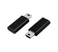 Duttek Lot de 2 adaptateurs USB C vers USB Mini - Adaptateur USB C (femelle) vers Mini USB (mâle) - Adaptateur USB Mini vers USB C (noir)