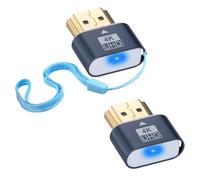 Duttek Lot de 2 prises factices HDMI 4K - Émulateur d'affichage virtuel pour moniteur virtuel, adaptateur d'affichage sans tête pour Windows Mac OSX Linux, prend en charge jusqu'à 4K @ 60 Hz (avec
