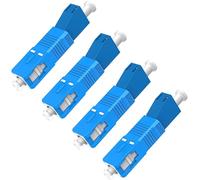 Duttek Lot de 4 adaptateurs SC vers LC - Mode unique - 9/125um SC/UPC mâle vers LC/UPC femelle - Connecteur hybride en fibre optique pour compteur de puissance optique, localisateur visuel de défauts