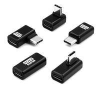 Duttek Lot de 5 adaptateurs USB C à angle droit à 90 degrés, données 80 Gbit/s, charge 240 W, vidéo 8K @ 60 Hz - Adaptateur USB-C mâle vers femelle à 90 degrés pour ordinateur portable, MacBook Pro/Ai