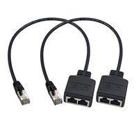 Duttek Répartiteur Ethernet RJ45, répartiteur de port Ethernet RJ45, adaptateur RJ45 1 mâle vers 2 femelles pour Ethernet Cat 5/Cat 6, câble d'extension Ethernet LAN Surf Online en même temps