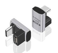 Duttek USB C 180 degrés Adaptateur, 240W USB C U Form mâle vers Femelle Adaptateur 40Gbps Compatible avec Thunderbolt 4/3, Switch, MacBook, Ordinateur Portable, Tablett (2 Paquets)