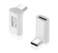 Duttek USB C à 90 degrés Adaptateur, USB C mâle vers Femelle PD 140W avec Affichage vidéo 8K@60Hz, Compatible avec Thunderbolt 4/3, MacBook Pro/Air(Lot de 2)