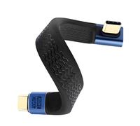 Duttek USB C angle Câble court 13 cm,8K USB C mâle vers mâle d'extension câble (40 Gbps/240 W) pour Thunderbolt 4, MacBook, ordinateur portable, tablette, téléphone, batterie externe