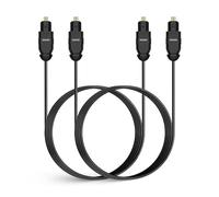 DUTTY Câble audio numérique à fibre optique de 1,8 m, câble toslink plaqué or Ultra - mince, audio numérique S/PDIF pour récepteur soundbar av
