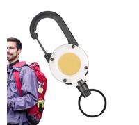 Dutychain rétractable - Insigne de carabinateur lourd, clip de câble en acier durable | Attache de courroie protégée, bobine extensible, outil de travail compact, câble de tir de bureau