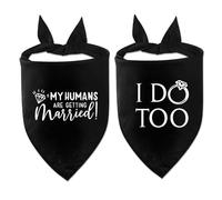 Duuclume Cadeaux de fiançailles, lot de 2 bandanas pour chien « My Humans are Getting Married & I Do », écharpe réglable pour animal de compagnie pour accessoire photo de mariage, annonce de