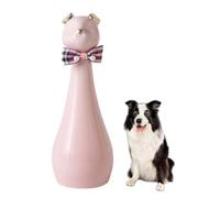 Duuclume Duulume Grande urne funéraire en céramique pour animal domestique avec nœud remplaçable, faite à la main pour cendres de chiens, chats, élégante urne anti-fuite et anti-poussière (rose doré)