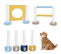 Duuclume Ensemble d'équipement d'entraînement à l'agilité pour animaux de compagnie, clôture de course interactive, jouets 3 en 1 pour chien, kit d'obstacles pour chiot pour intérieur