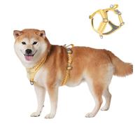 Duuclume Harnais anti-traction pour chien - Gilet réfléchissant respirant avec poignée - Pour promener et dressage des chiens de petite et grande taille (jaune, taille XS)