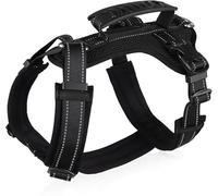 Duuclume Harnais pour chien anti-traction, réfléchissant anti-fugue avec poignée, confortable en tissu rembourré, harnais réglable pour la marche, la course à pied, le dressage, l'utilisation en