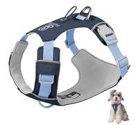 Duuclume Harnais réfléchissant anti-traction pour chien - Imperméable, réglable, séchage rapide avec support GPS pour chiens de petite, moyenne et grande taille (bleu, M)