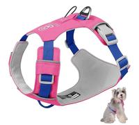 Duuclume Harnais réfléchissant anti-traction pour chien - Imperméable, réglable, séchage rapide avec support GPS pour chiens de petite, moyenne et grande taille (rose, S)