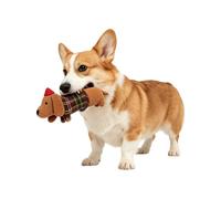 Duuclume Jouet couineur pour chien en forme de teckel, jouet en peluche durable avec papier froissé pour soulager l'ennui, jouets à mâcher lavables et interactifs pour chiens de petite et moyenne