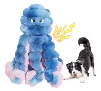 Duuclume Jouet pour chien en forme de pieuvre avec papier froissé, jouet interactif à mâcher en peluche douce pour les mâcheurs agressifs, soulager l'anxiété et briser l'ennui (bleu)