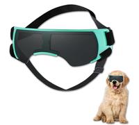 Duuclume Lunettes de soleil pour chien, protection UV pour chiens de petite et moyenne race, coupe-vent, anti-buée avec sangle réglable pour l'extérieur, les voyages, l'équitation (bleu)