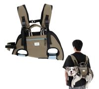 Duuclume Sac à dos de transport ergonomique pour chien, avec pattes horizontales vers l'extérieur vers l'avant et l'arrière, sac de transport mains libres 3 en 1, jusqu'à 15 kg (vert, M)