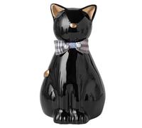 Duuclume Urne funéraire en céramique faite à la main pour cendres de chat, statue de chat pour mémorial funéraire, urne pour animal domestique pour une utilisation en intérieur et en extérieur (Or