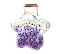 DUUDAH Bouteille en verre étoile avec 540 pièces de bandes de papier étoile origami, couvercle en liège, décoration de maison, violet, 1 unité
