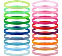 Duufin 20 Pièces Bandeaux de Sport Élastique Antidérapant Bandeau de Cheveux Coloré Headband Extensible Bandeaux de Sport pour Femmes et Hommes, 20 Couleurs