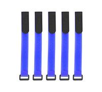 DUUTI Lot de 5 sangles de guidon de vélo 19 cm, en nylon, avec crochet et boucle, de qualité supérieure, réutilisables, réglables et polyvalentes, pour pompe à vélo, bouteilles (Bleu)